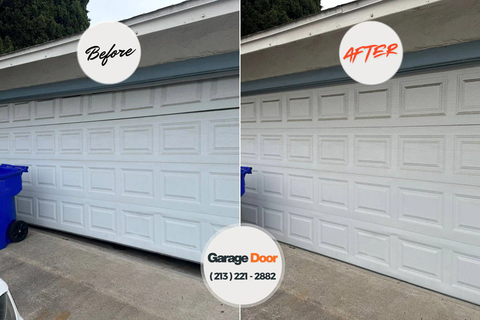 Before and after: garage door repair Manson, WA